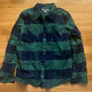 Navy and green flannel